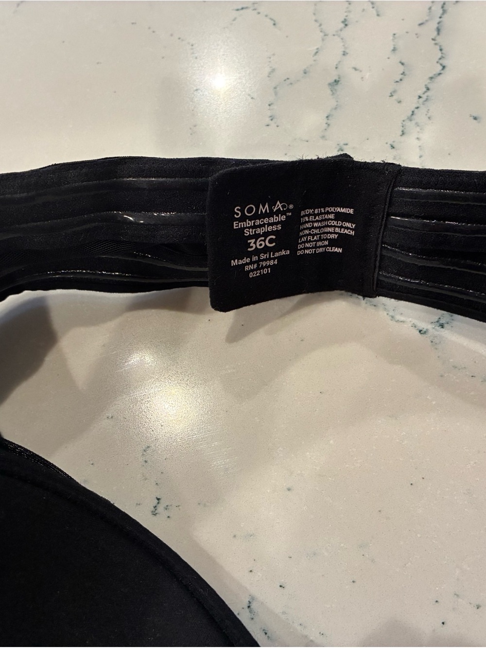 Soma Black Strapless Bra 36C - Picture 3 of 5